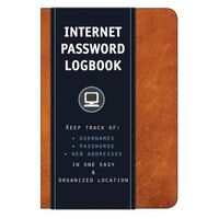 Internet Password Logbook (Cognac Leatherette)