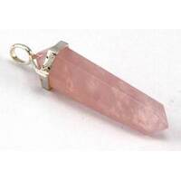 Rose Quartz Pendant (Large) with Silverball (No Cord)