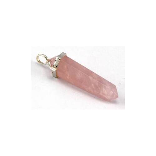 Rose Quartz Pendant (Large) with Silverball (No Cord)