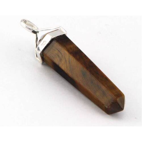 Tiger Eye Pendant (Large) with Silverball (no cord)